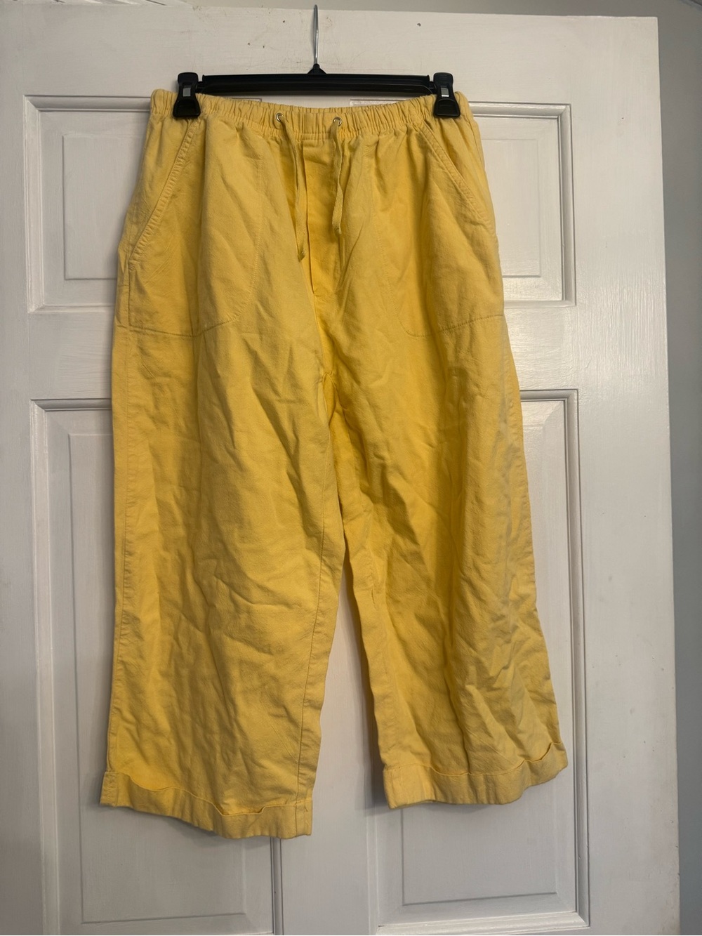White Stag womens Yellow Elastic-Waist Casual Chinos
